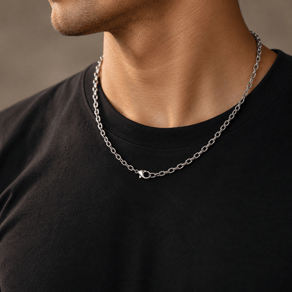 THE MEN THING Chain NIGHTSTEEL VEIN - 4mm Pure Stainless Steel Chain, 24inch for Men & Boys