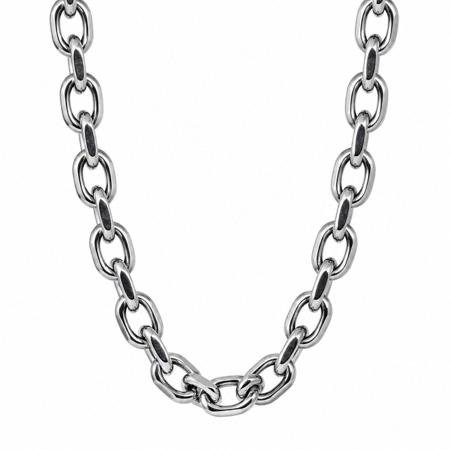 THE MEN THING Chain OVAL LINK - 11mm Stainless Steel Chain with Lobster Clasp for Men & Boys (24inch)