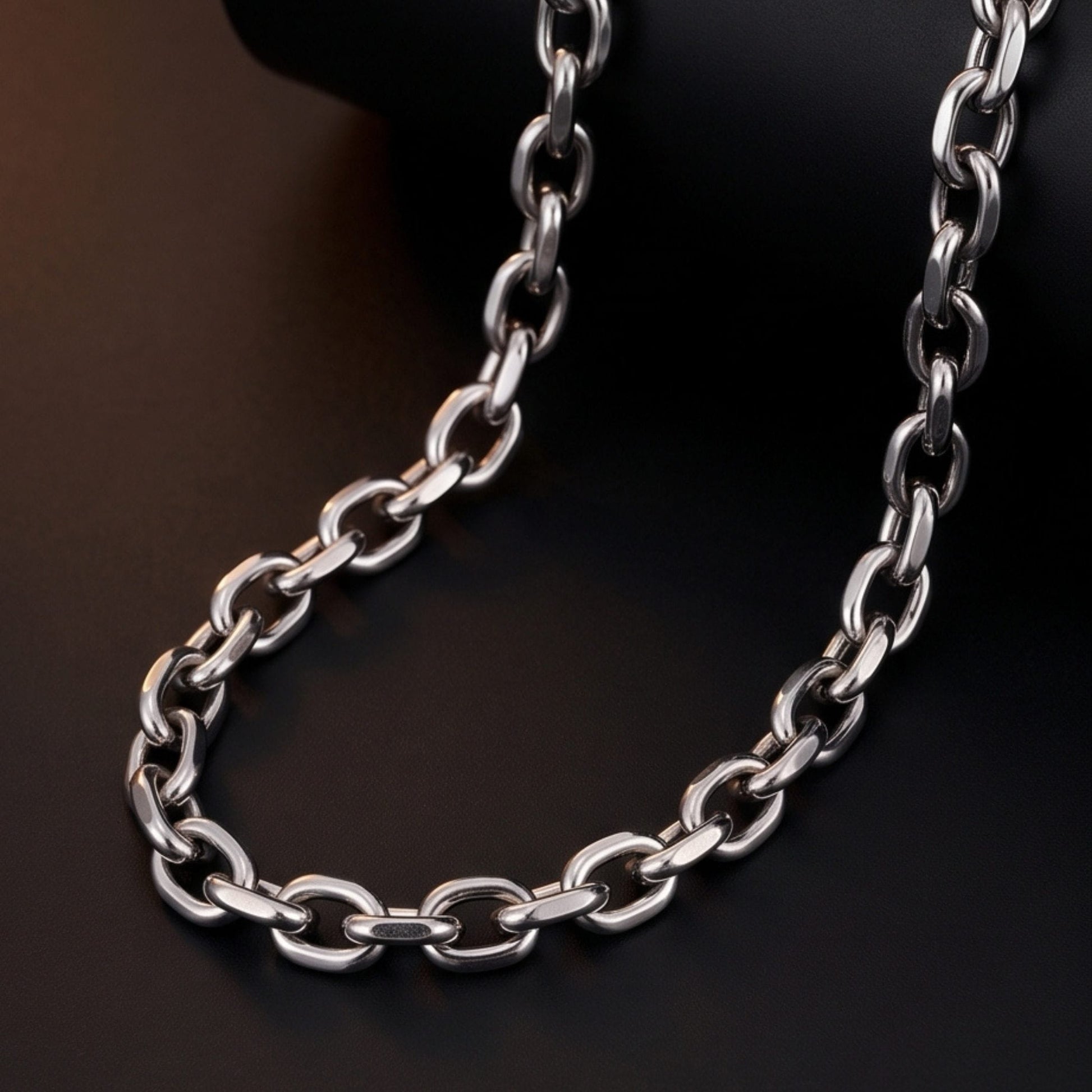 THE MEN THING Chain OVAL LINK - 11mm Stainless Steel Chain with Lobster Clasp for Men & Boys (24inch)