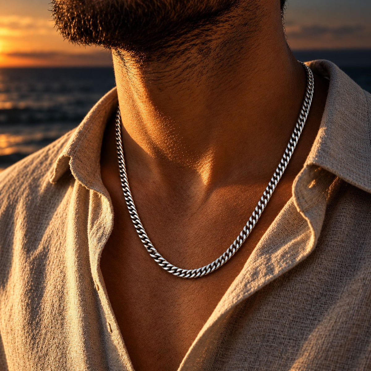 THE MEN THING Chain PRIME CUBAN - 6mm Stainless Steel Chain with Lobster Clasp for Men & Boys (24inch)