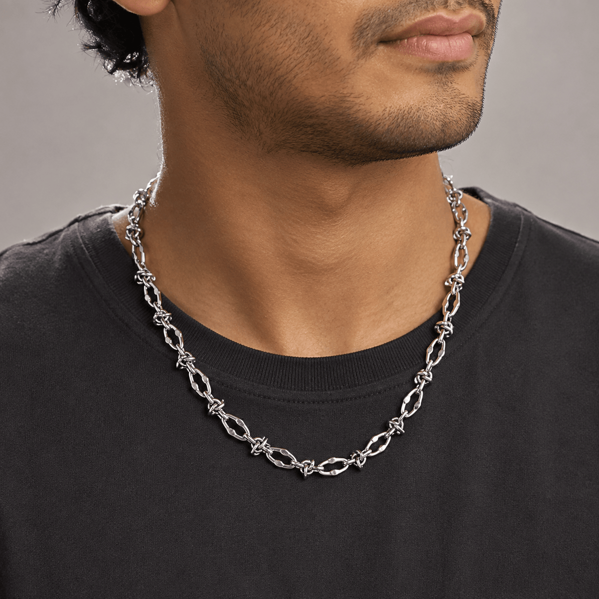 THE MEN THING Chain RAVELLO - 8mm Chain Pure Stainless Steel 23inch for Men & Boys