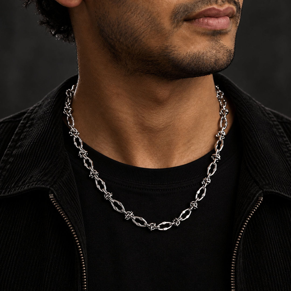 THE MEN THING Chain RAVELLO - 8mm Chain Pure Stainless Steel 23inch for Men & Boys