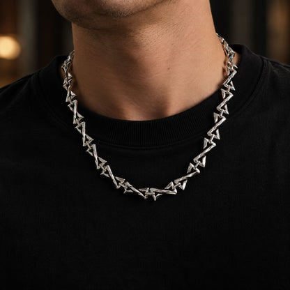 THE MEN THING Chain RAZOR LINK - 12mm Pure Stainless Steel 17 to 20 inch Adjustable Chain for Men & Boys