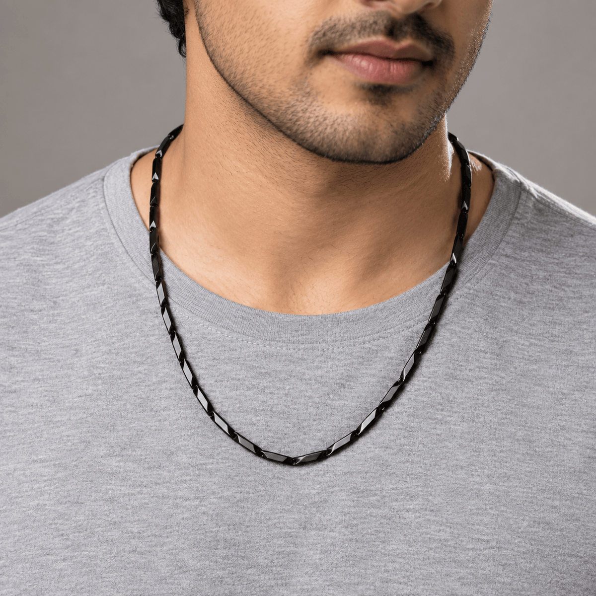 THE MEN THING Chain RICE CHAIN BLACK - Stainless Steel  24inch Chain