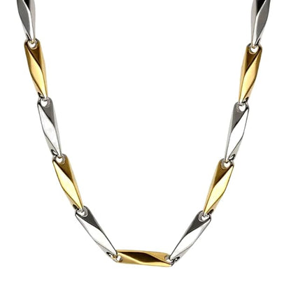 THE MEN THING Chain RICE CHAIN - Gold Silver Tone - Pure Stainless Steel 24inch - European Trending Style for Men & Boys