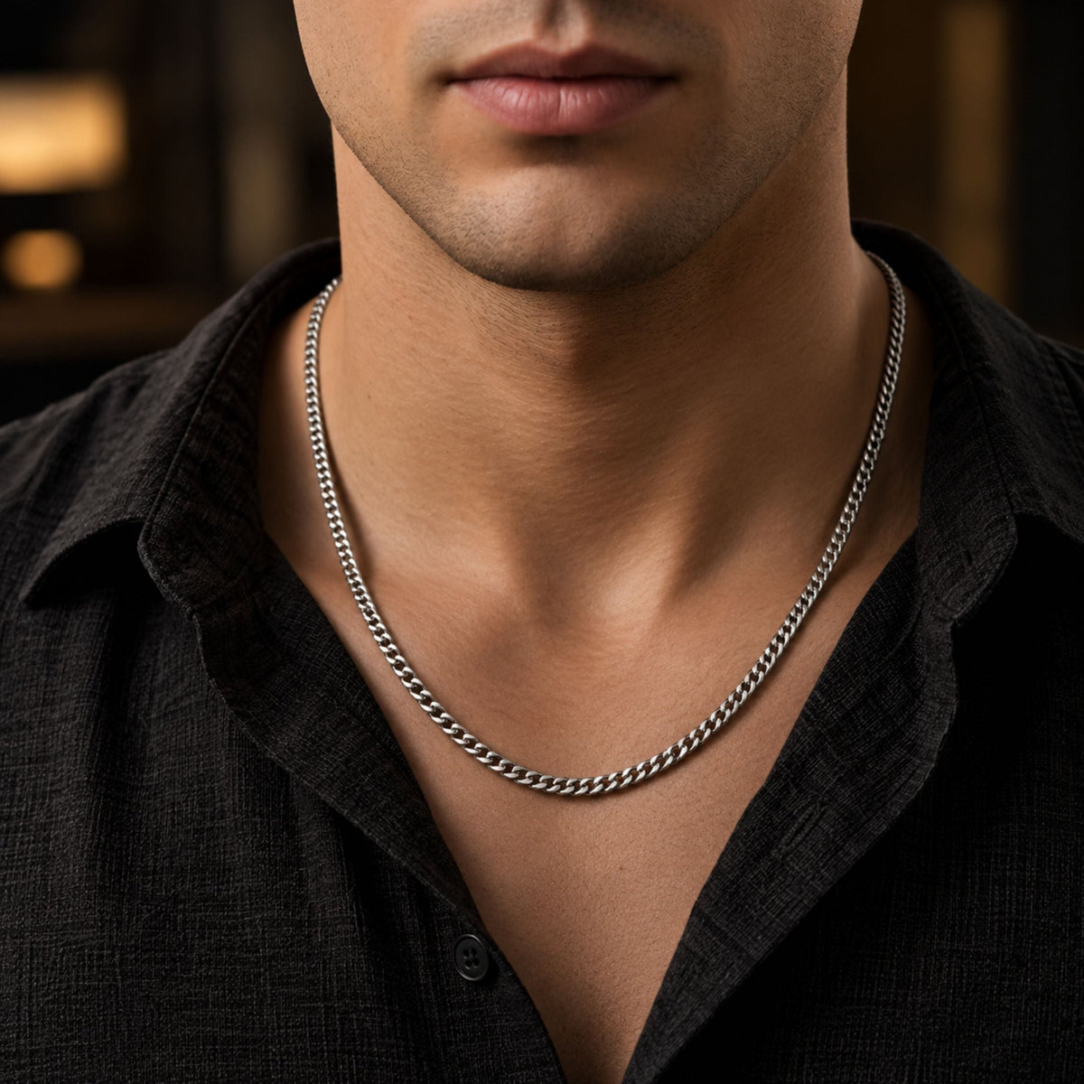 THE MEN THING Chain ROLO CHAIN NECKLACE - 2.2mm Pure Stainless Steel Chain - 24inch for Men & Boys