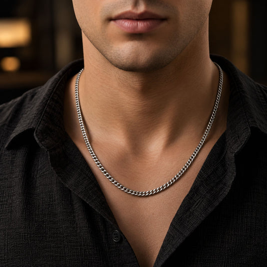 THE MEN THING Chain ROLO CHAIN NECKLACE - 2.2mm Pure Stainless Steel Chain - 24inch for Men & Boys