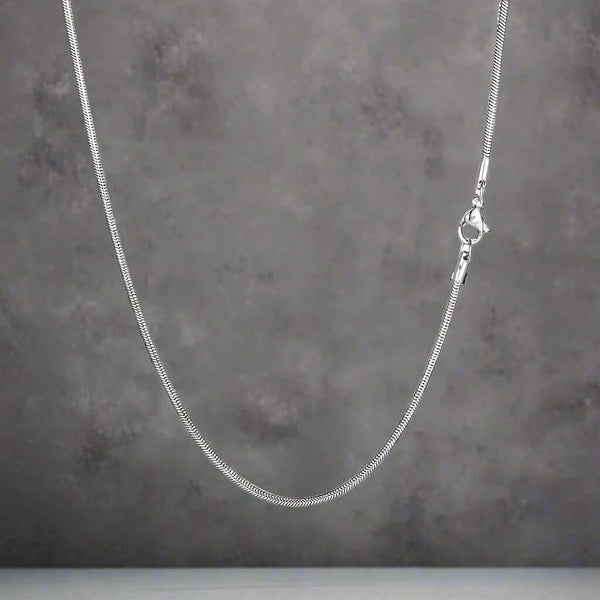 రౌండ్ స్నేక్ - పురుషుల కోసం చైన్ - పురుషులు & అబ్బాయిల కోసం 2.3mm స్టెయిన్‌లెస్ స్టీల్ 24అంగుళాల