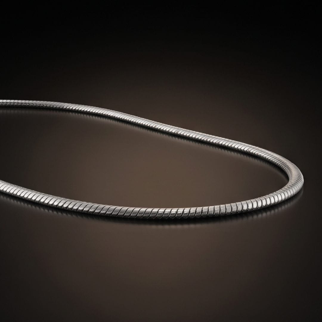 THE MEN THING Chain ROUND SNAKE - Chain for Men - 2.3mm Stainless Steel 24inch for Men & Boys