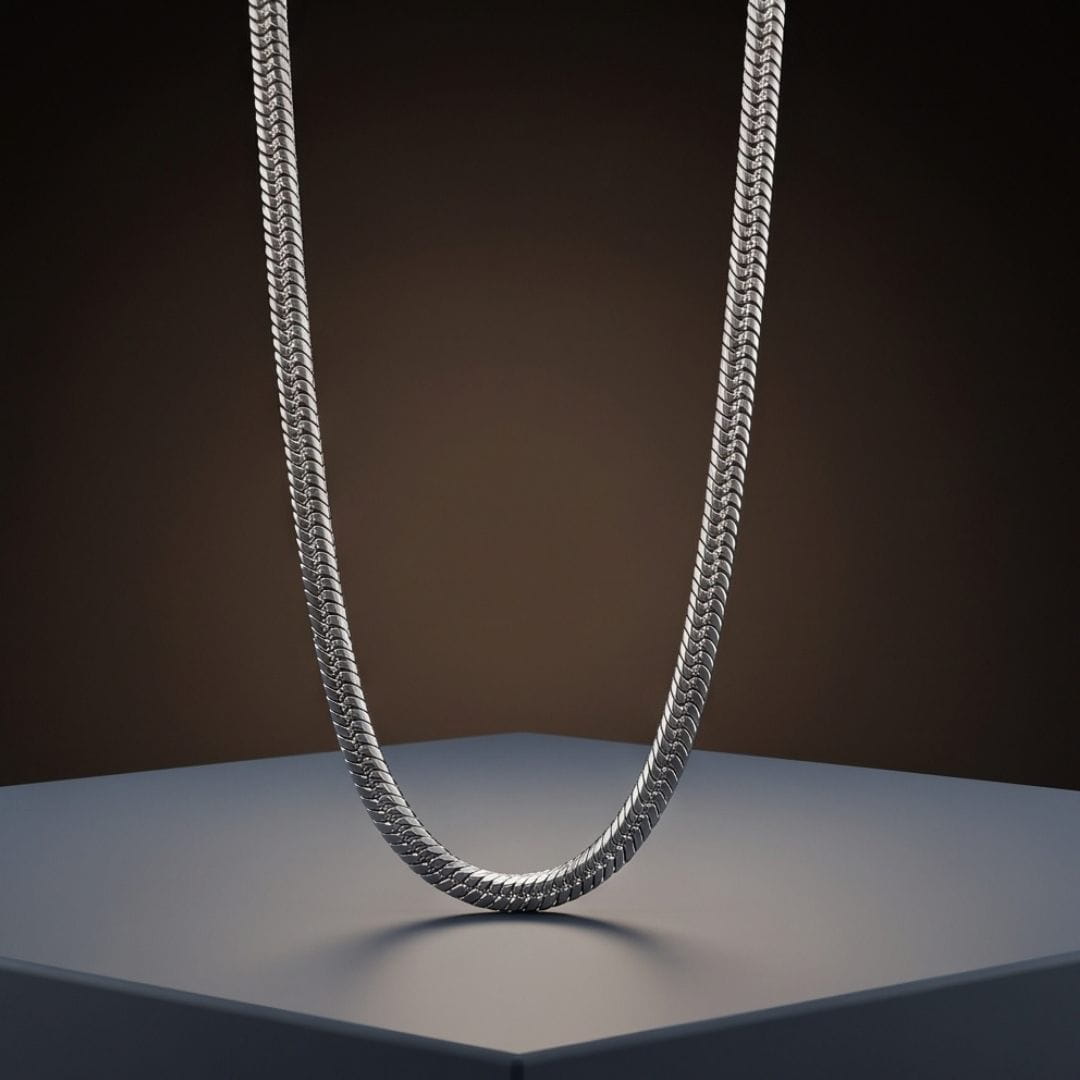 THE MEN THING Chain ROUND SNAKE - Chain for Men - 2.3mm Stainless Steel 24inch for Men & Boys