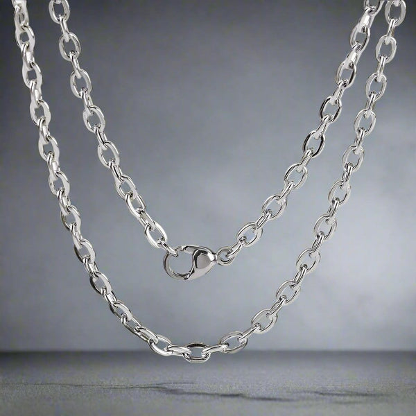 SAVIEN - 7mm Chain Pure Stainless Steel 23inch for Men & Boys