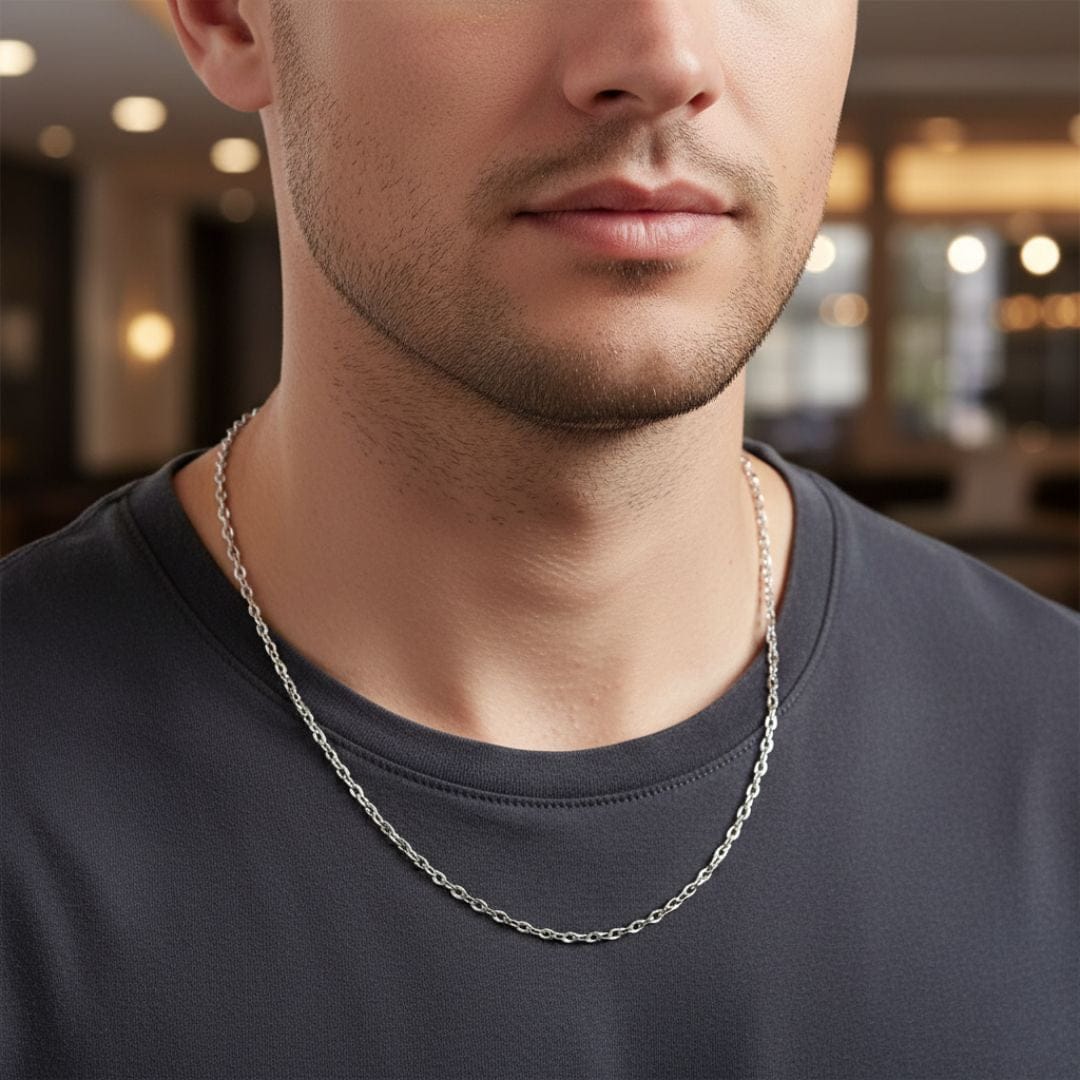 THE MEN THING Chain SAVIEN - 7mm Chain Pure Stainless Steel 23inch for Men & Boys