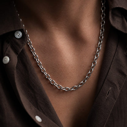 THE MEN THING Chain SAVIEN - 7mm Chain Pure Stainless Steel 23inch for Men & Boys