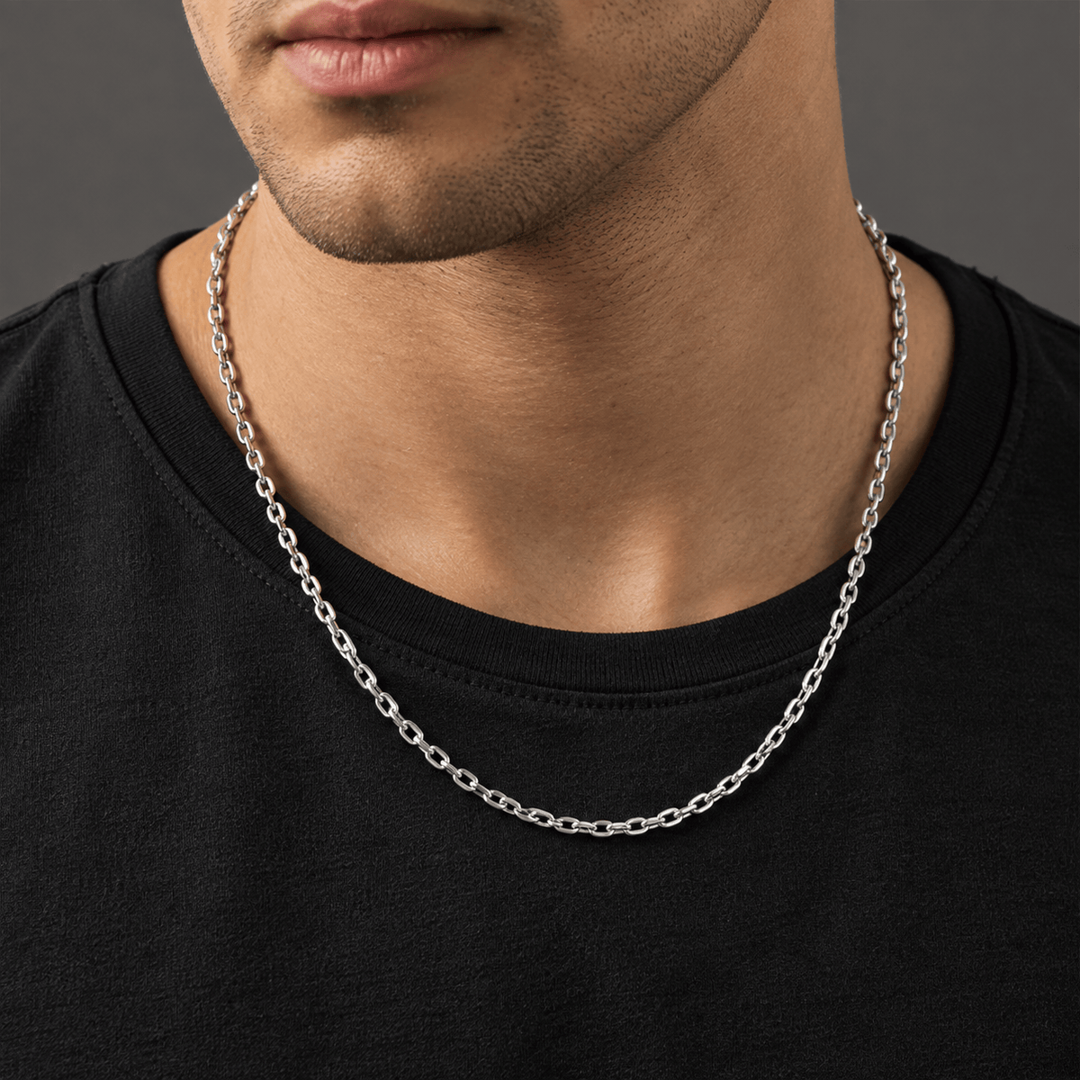 THE MEN THING Chain SAVIEN - 7mm Chain Pure Stainless Steel 23inch for Men & Boys