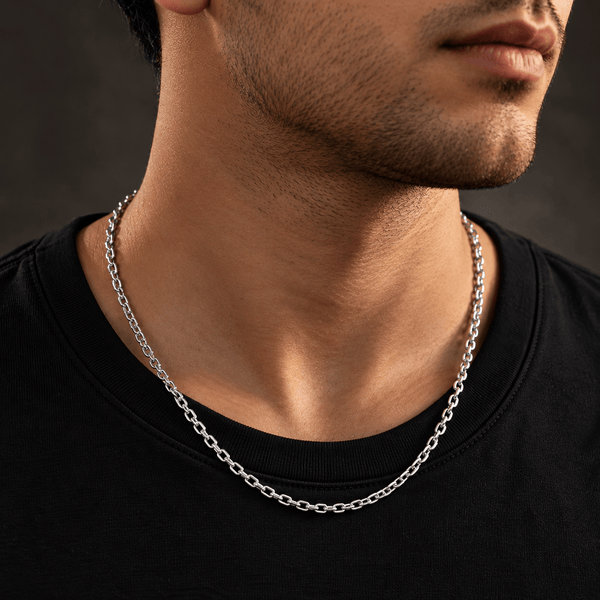 SAVIEN - 7mm Chain Pure Stainless Steel 23inch for Men & Boys