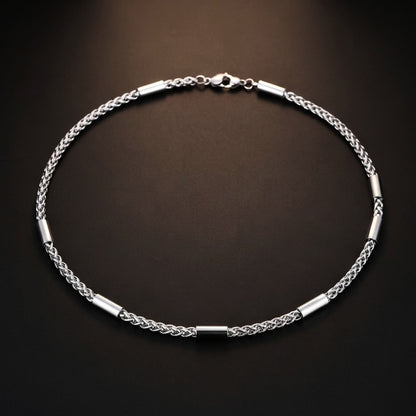 THE MEN THING Chain SEGMENT CURB - 4mm Stainless Steel Twisted Rope Chain with Lobster Clasp for Men & Boys (21 inch)