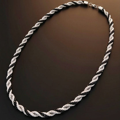 THE MEN THING Chain SHADOW TWIST - 6mm Stainless Steel Chain with Lobster Clasp for Men & Boys (23inch)