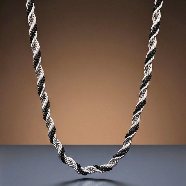 SHADOW TWIST - 6mm Stainless Steel Chain with Lobster Clasp for Men & Boys (23inch)