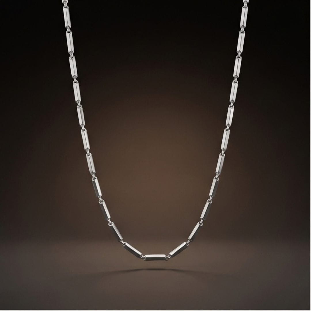 THE MEN THING Chain SLEEK BAR - 2mm Stainless Steel Chain with Lobster Clasp for Men & Boys (24 inch)