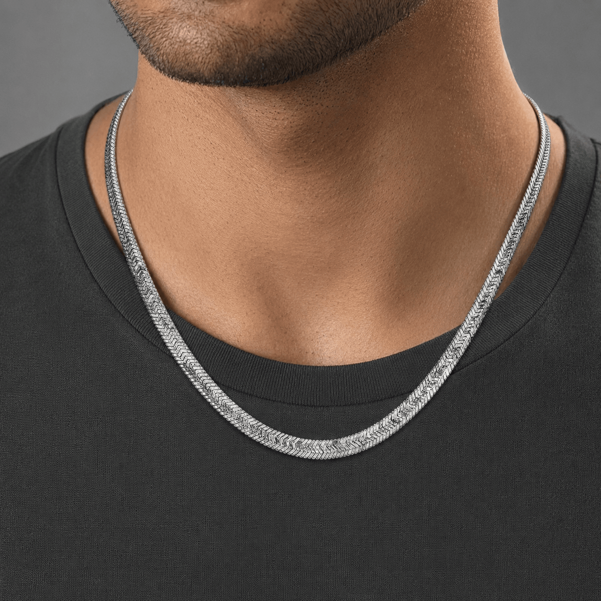 THE MEN THING Chain SNAKESKIN LUXE - 4mm Chain Pure Stainless Steel 21inch for Men & Boys
