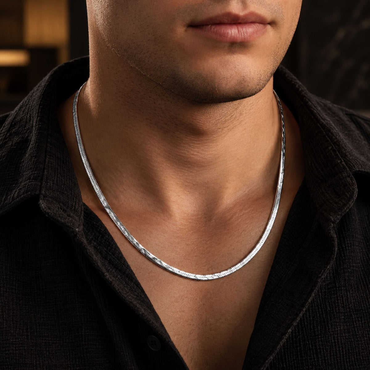 THE MEN THING Chain SNAKESKIN LUXE - 4mm Chain Pure Stainless Steel 21inch for Men & Boys