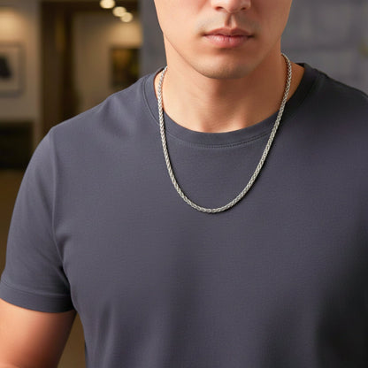 THE MEN THING Chain SPIGA CHAIN-  5mm Chain Stainless Steel 21.5inch for Men & Boys