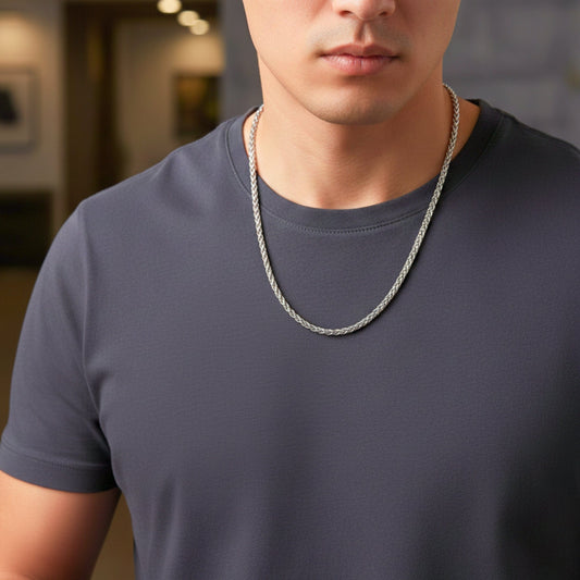 THE MEN THING Chain SPIGA CHAIN-  5mm Chain Stainless Steel 21.5inch for Men & Boys