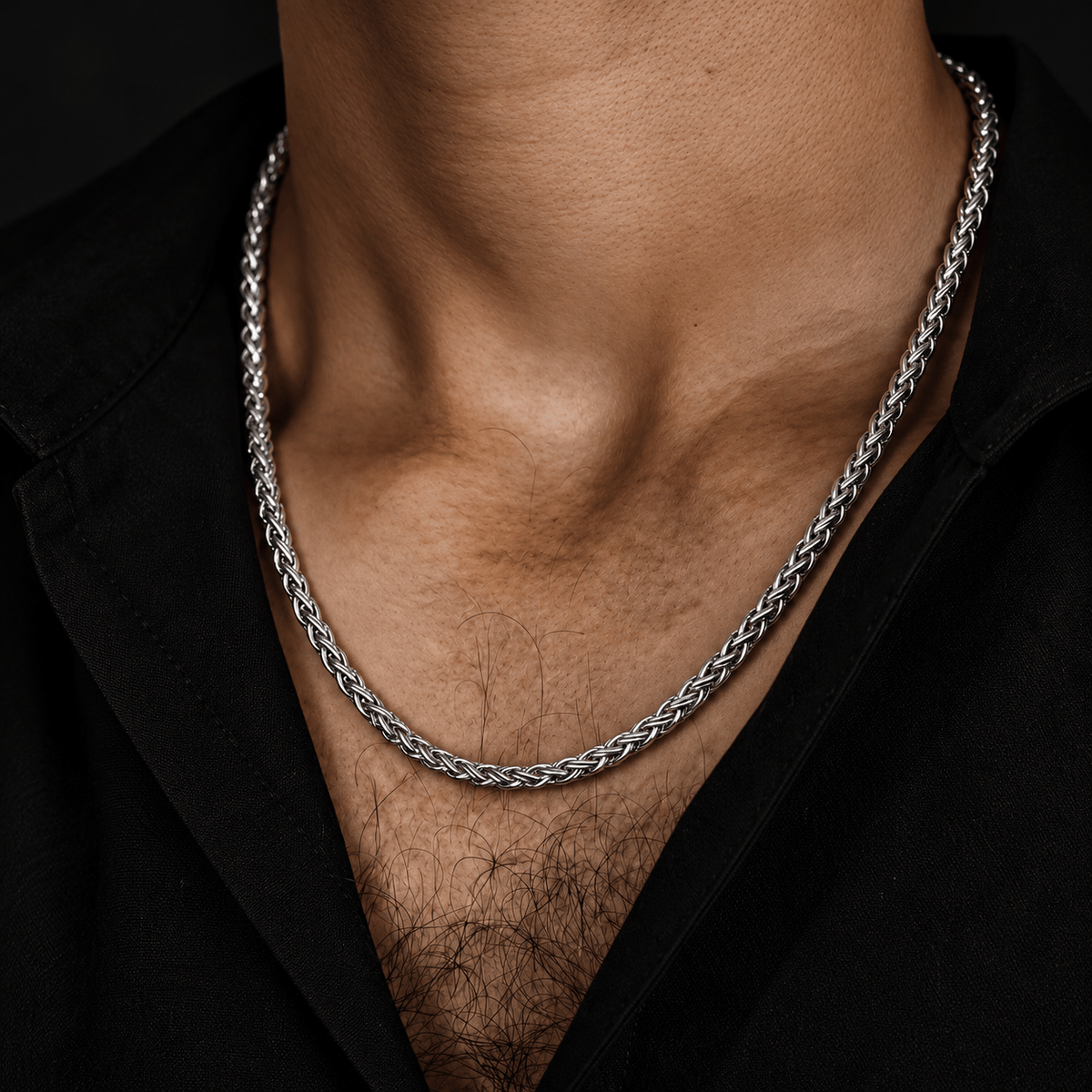THE MEN THING Chain SPIGA CHAIN-  5mm Chain Stainless Steel 21.5inch for Men & Boys