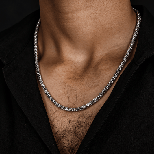 THE MEN THING Chain SPIGA CHAIN-  5mm Chain Stainless Steel 21.5inch for Men & Boys