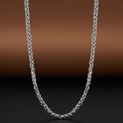 THE MEN THING Chain SPIGA WEAVE - 4mm Stainless Steel Chain with Lobster Clasp for Men & Boys (22inch)
