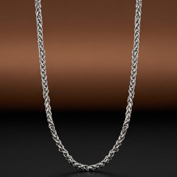 SPIGA WEAVE - 4mm Stainless Steel Chain with Lobster Clasp for Men & Boys (22inch)
