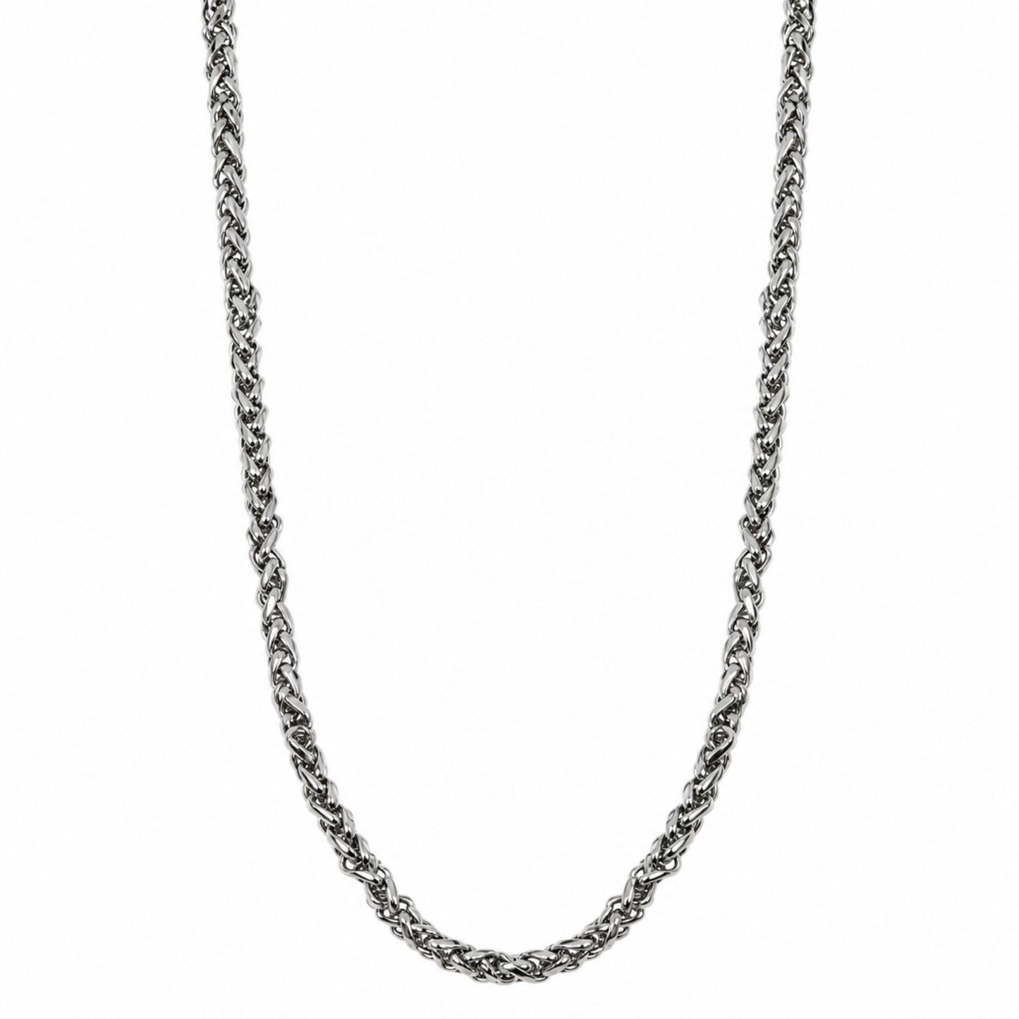 THE MEN THING Chain SPIGA WEAVE - 4mm Stainless Steel Chain with Lobster Clasp for Men & Boys (22inch)