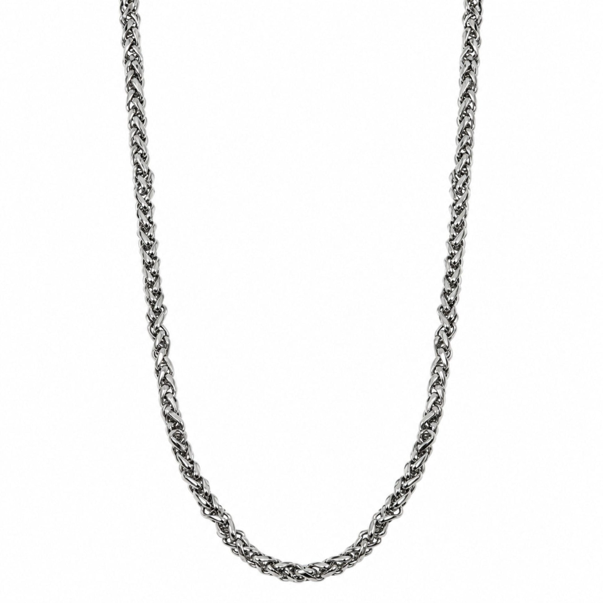 THE MEN THING Chain SPIGA WEAVE - 4mm Stainless Steel Chain with Lobster Clasp for Men & Boys (22inch)