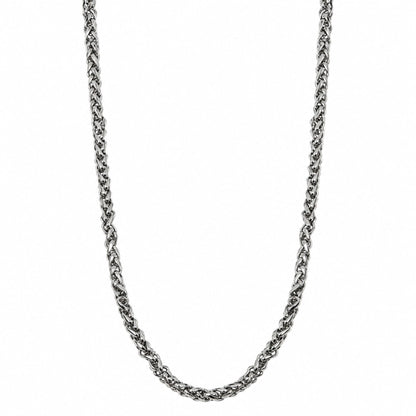 THE MEN THING Chain SPIGA WEAVE - 4mm Stainless Steel Chain with Lobster Clasp for Men & Boys (22inch)