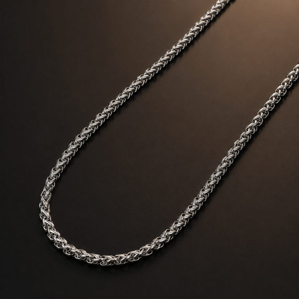 SPIGA WEAVE - 4mm Stainless Steel Chain with Lobster Clasp for Men & Boys (22inch)