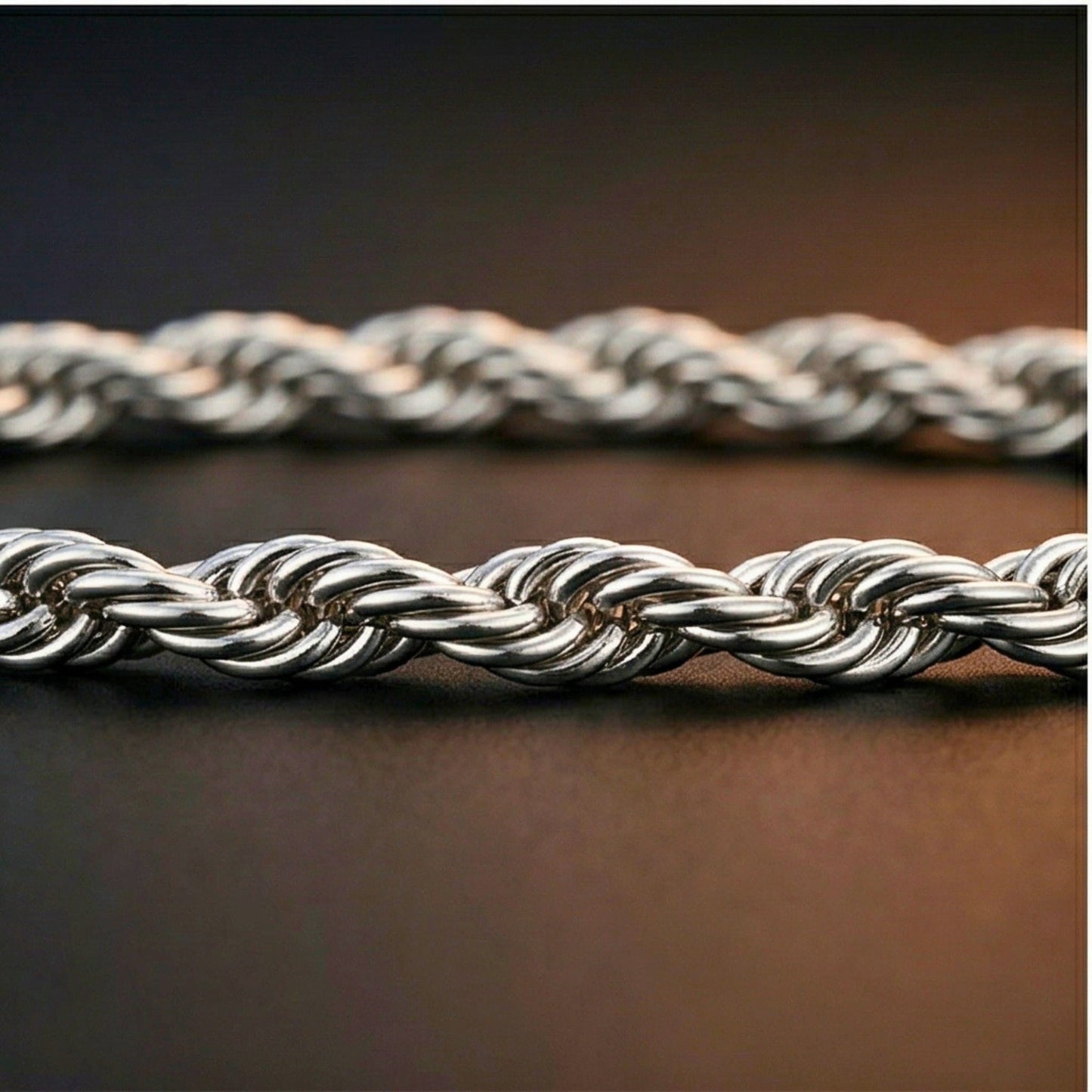 THE MEN THING Chain SPIRAL EDGE - 3mm Pure Stainless Steel 23inch Chain for Men & Boys