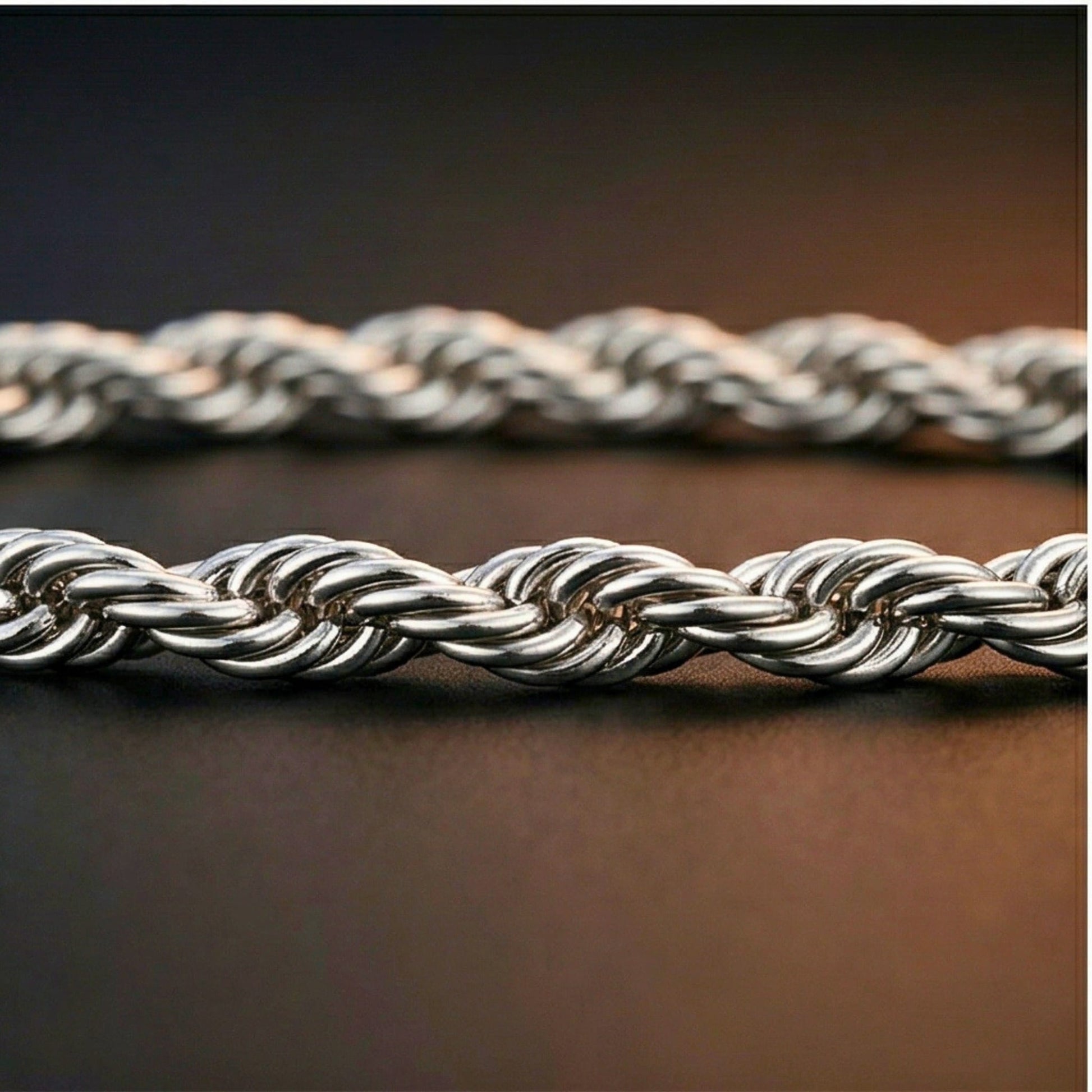 THE MEN THING Chain SPIRAL EDGE - 3mm Pure Stainless Steel 23inch Chain for Men & Boys