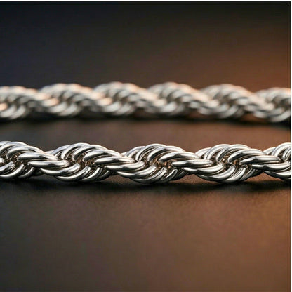 THE MEN THING Chain SPIRAL EDGE - 3mm Pure Stainless Steel 23inch Chain for Men & Boys