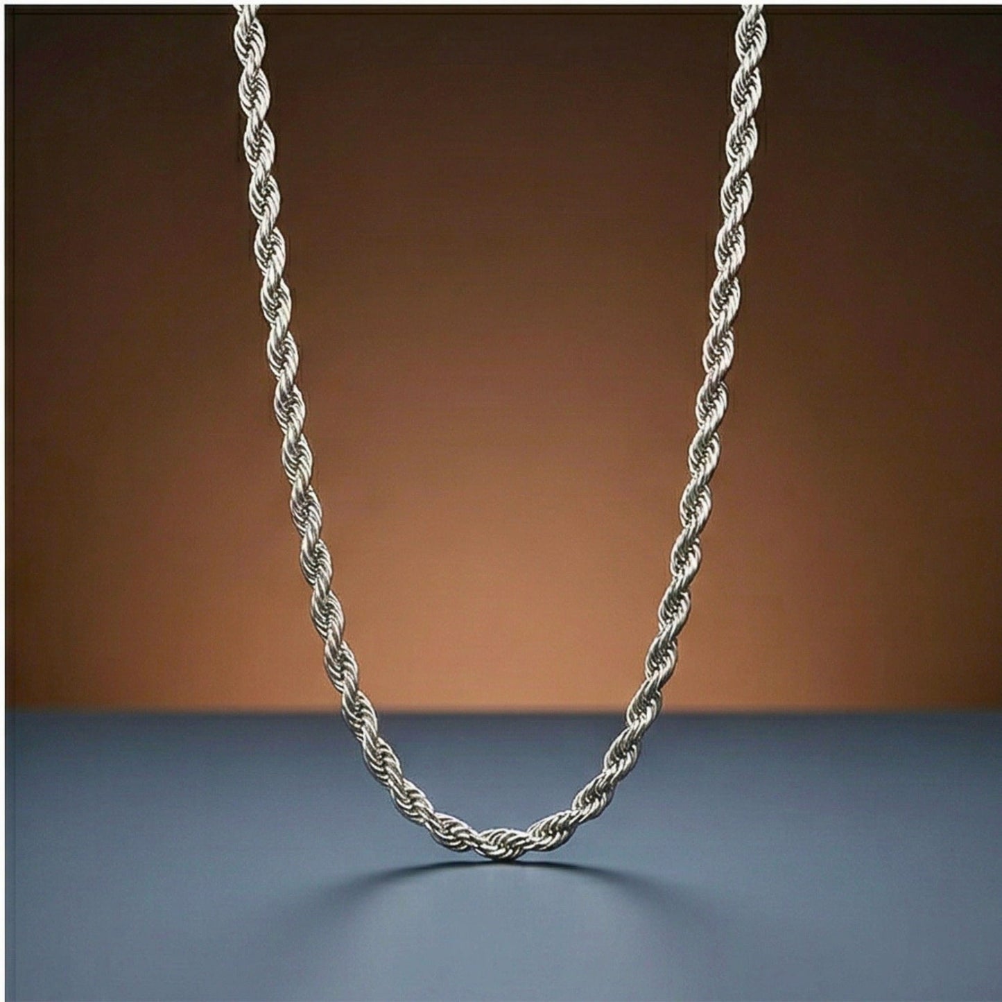 THE MEN THING Chain SPIRAL EDGE - 3mm Pure Stainless Steel 23inch Chain for Men & Boys