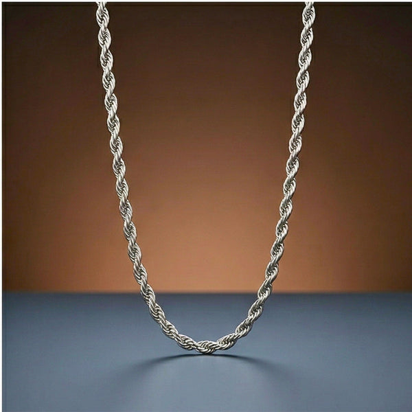 SPIRAL EDGE - 3mm Pure Stainless Steel 23inch Chain for Men & Boys