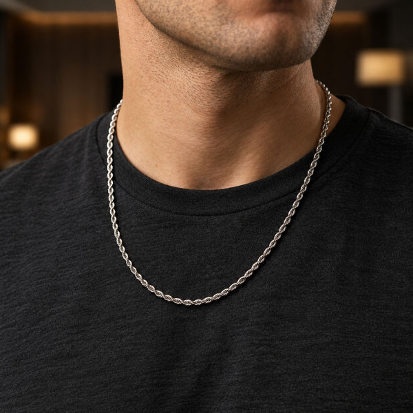 SPIRAL EDGE - 3mm Pure Stainless Steel 23inch Chain for Men & Boys