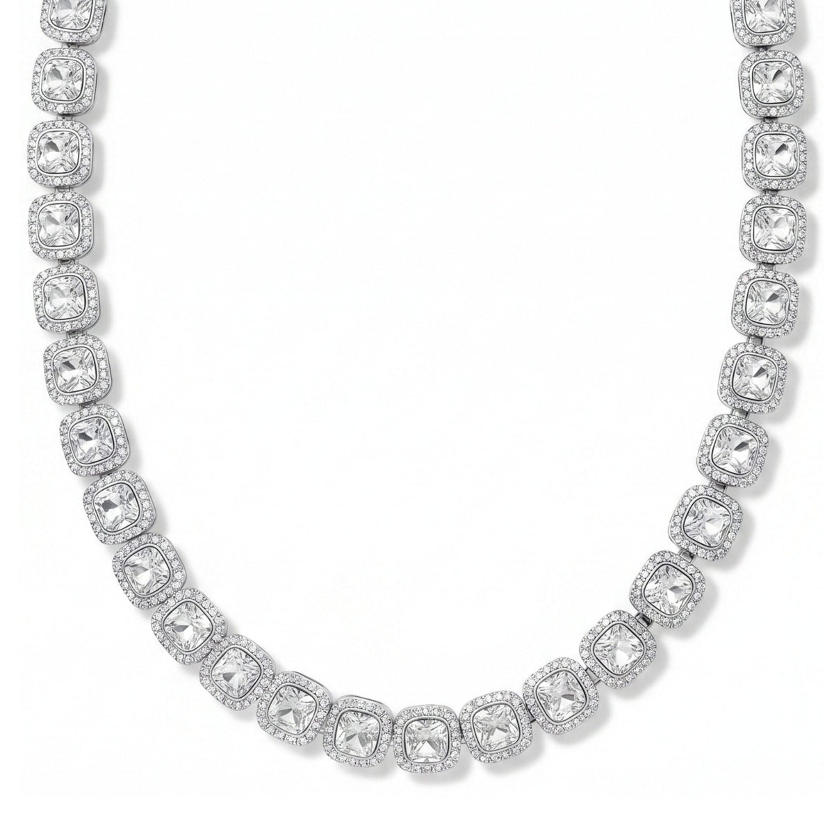 THE MEN THING Chain SQUARE HALO - 13mm Stainless Steel Chain with Fold Over Clasp for Men & Boys (22inch)