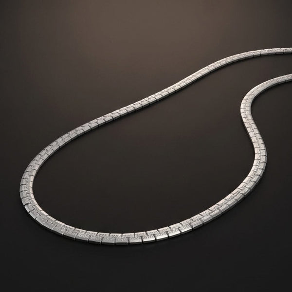 SQUARE LINK - 3mm Stainless Steel Textured Box Chain with Lobster Clasp for Men & Boys (22 inch)