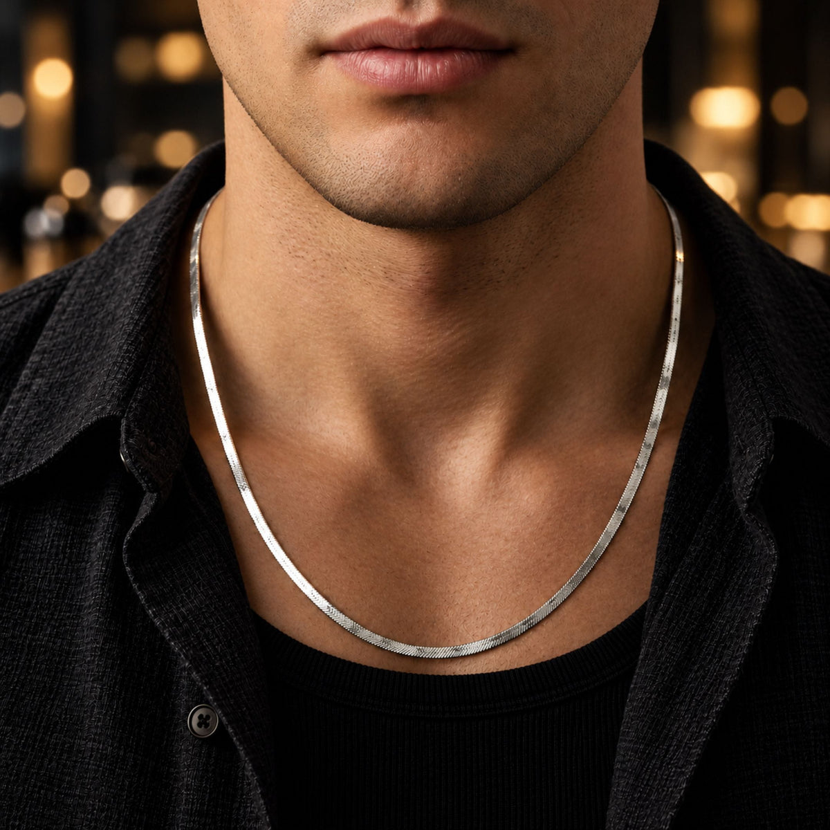 THE MEN THING Chain STARZENE - 4mm Chain Pure Stainless Steel 21inch for Men & Boys