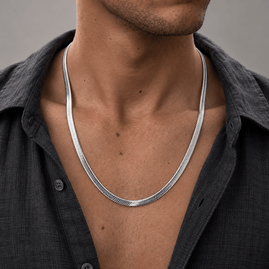 THE MEN THING Chain STERLING WAVE - 4mm Chain Pure Stainless Steel 21inch for Men & Boys