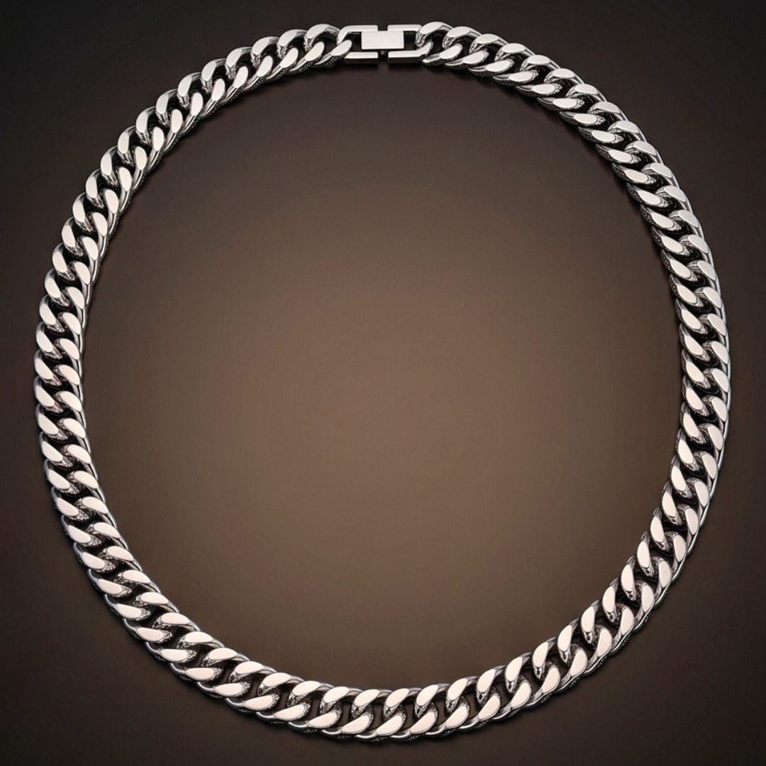 THE MEN THING Chain TITAN CURB - 11mm Stainless Steel Chain with Snap-Lock Box Clasp for Men & Boys (24inch)