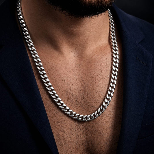 THE MEN THING Chain TITAN CURB - 11mm Stainless Steel Chain with Snap-Lock Box Clasp for Men & Boys (24inch)