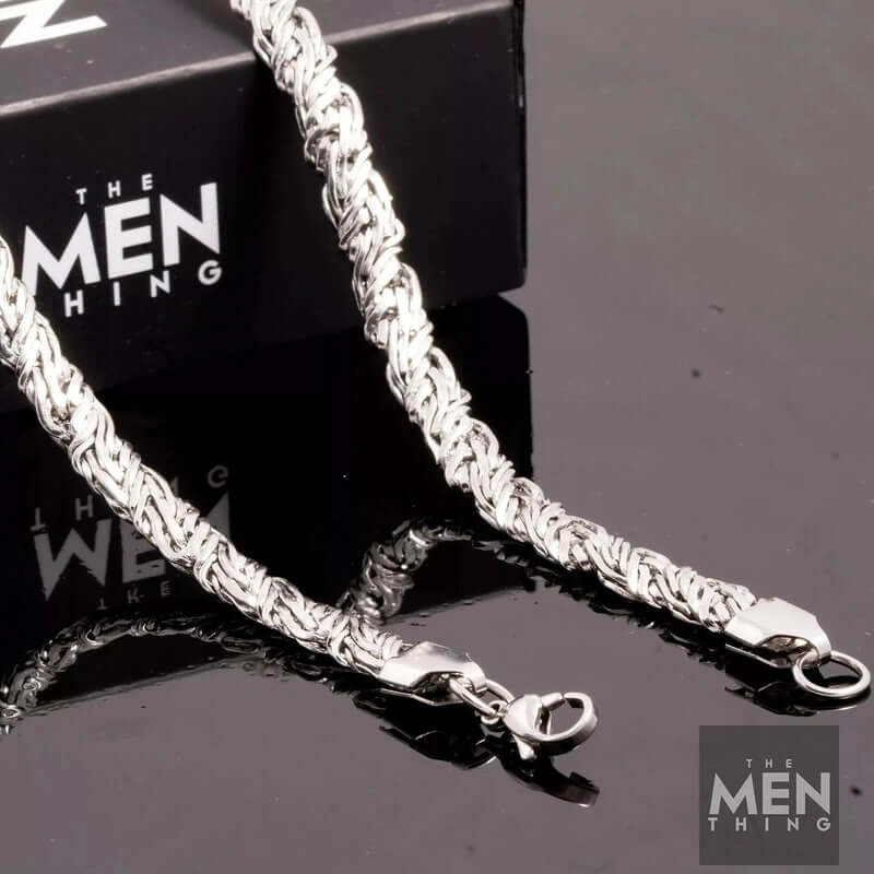 THE MEN THING Chain TWISTED CURB CHAIN - 6mm Pure Stainless Steel 24inch for Men & Boys