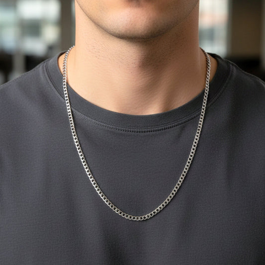 THE MEN THING Chain URBAN CURB - 6mm Chain Pure Stainless Steel 24inch for Men & Boys