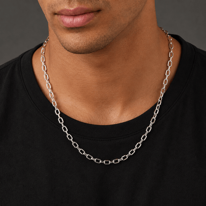 THE MEN THING Chain VALENRO - 7mm Chain Pure Stainless Steel 23inch for Men & Boys
